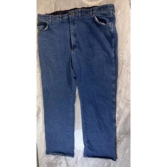 Wrangler Men's Jeans 46x30 Blue Denim Regular Wash Regular Fit Straight Leg - Picture 1 of 6